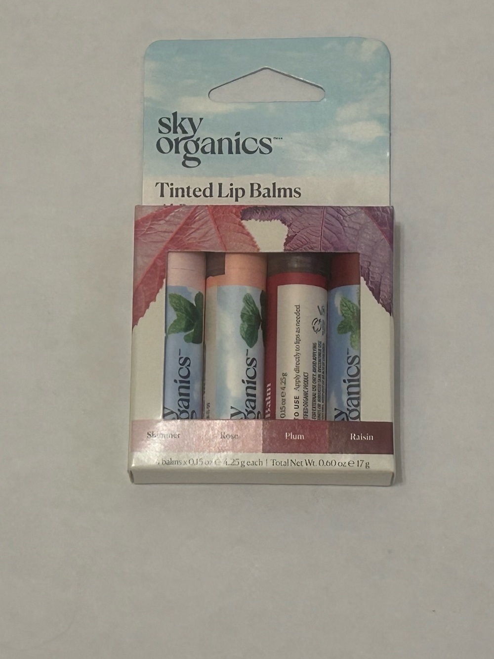5/25$ item 🍓 Sky Organics strongly pigmented 4 pack lip balm
